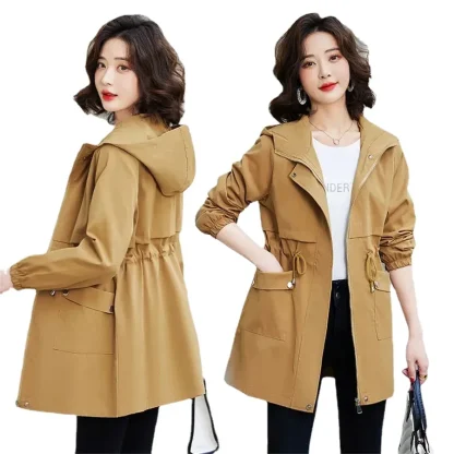 Casual Hooded Trench Coat - Image 2