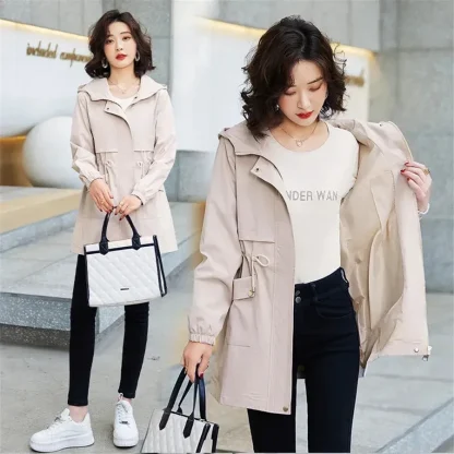Casual Hooded Trench Coat - Image 5