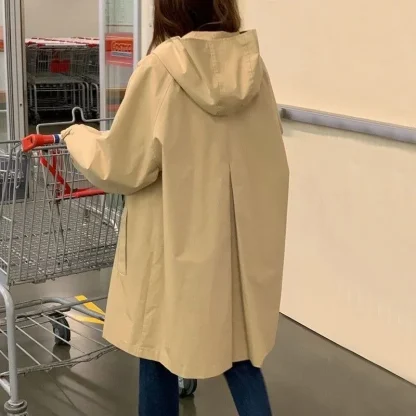 Simple Hooded Trench Coats - Image 2