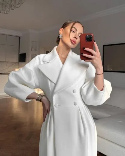 Elegant V-Neck Trench Coats - Image 5