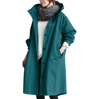 Mid Long Hooded Trench Coat - Image 4