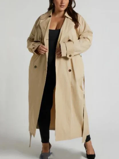 Lapel Collar Trench Coat with Belt