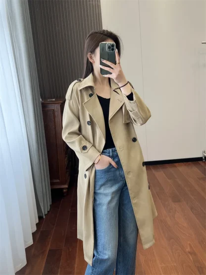 Belted Mid-Length Trench Coat - Image 2