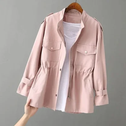 Loose Stand Collar Trench Coats - Image 2