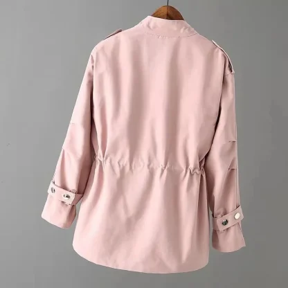 Loose Stand Collar Trench Coats - Image 3
