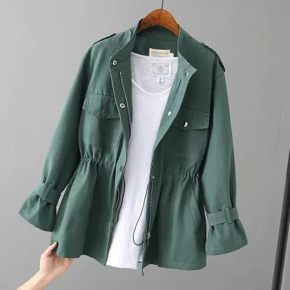 Loose Stand Collar Trench Coats - Image 5