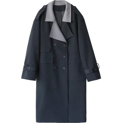 Loose Double Collar Trench Coat - Image 5