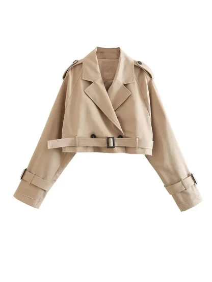 Loose Fit Top Short Trench Coat - Image 2