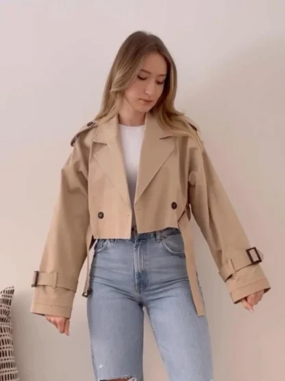 Loose Fit Top Short Trench Coat