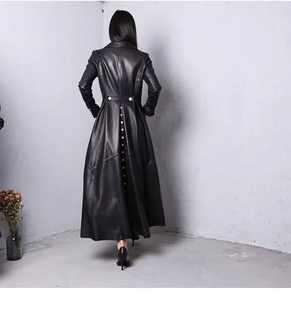 Charm Pleated Maxi Trench Coat - Image 5