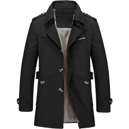 Turn-Down Collar Trench Coat