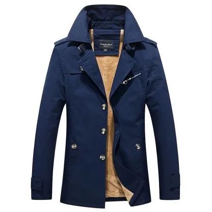 Classic Long Fleece Trench Coat - Image 4