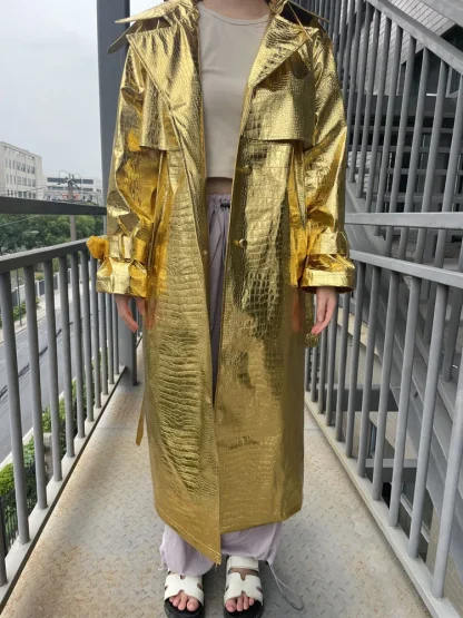 Sleek Belt-On Trench Coat - Image 5