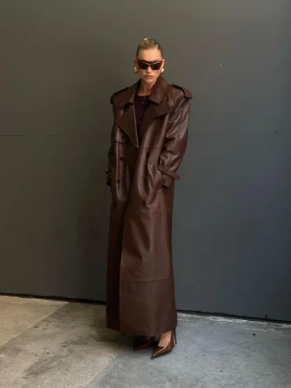 Belt Waist Back Trench Coat - Image 3