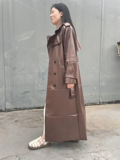 Belt Waist Back Trench Coat - Image 5
