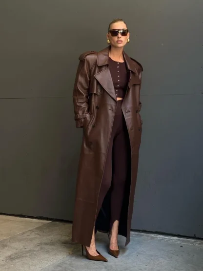 Belt Waist Back Trench Coat - Image 2