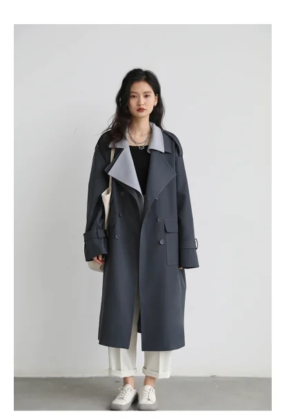 Loose Double Collar Trench Coat