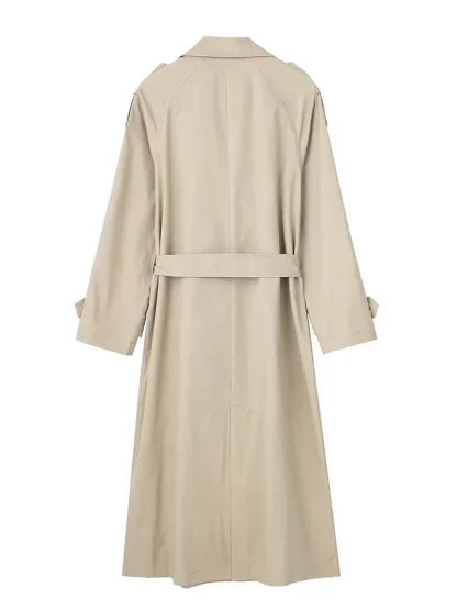 Belted Long Sleeve Trench Coat - Image 3