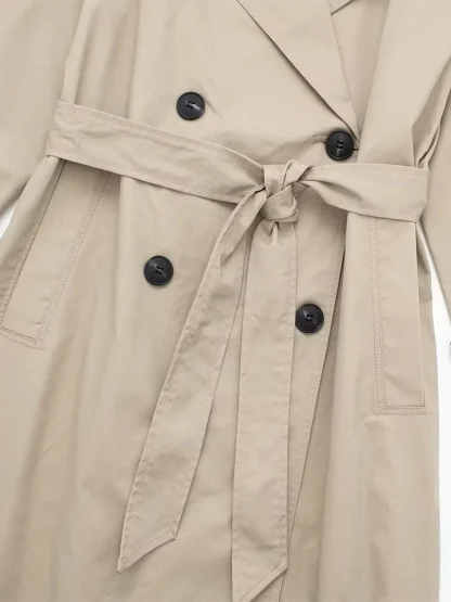 Belted Long Sleeve Trench Coat - Image 5