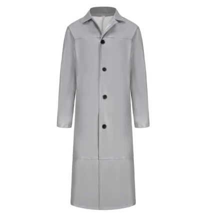 Sleek Modernist Long Trench Coat - Image 3