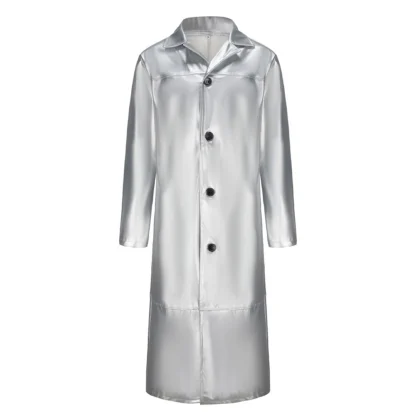 Sleek Modernist Long Trench Coat - Image 4