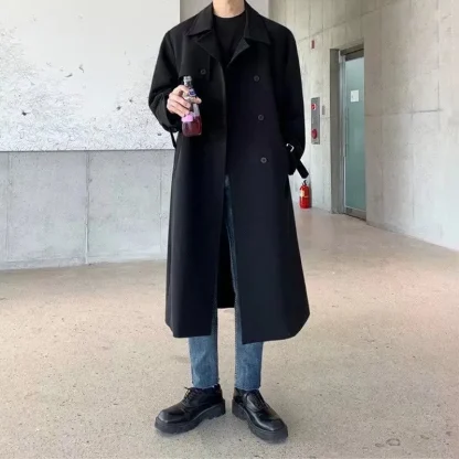 Buttoned Loose Long Trench Coat