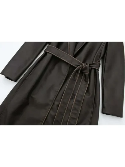 Elegant Long Sleeve Trench Coat - Image 4