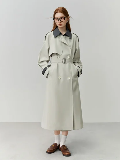 Business Casual Belted Trench Coat - Image 4