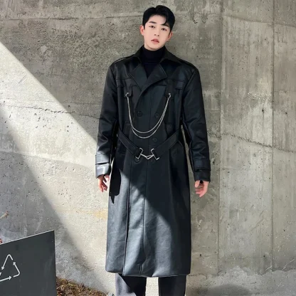 Detachable Chain Style Trench Coat - Image 2