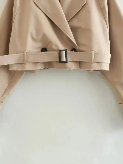 Long Sleeves Cropped Trench Coat - Image 4