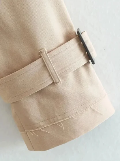 Long Sleeves Cropped Trench Coat - Image 5