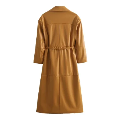Casual Flip Collar Trench Coat - Image 2