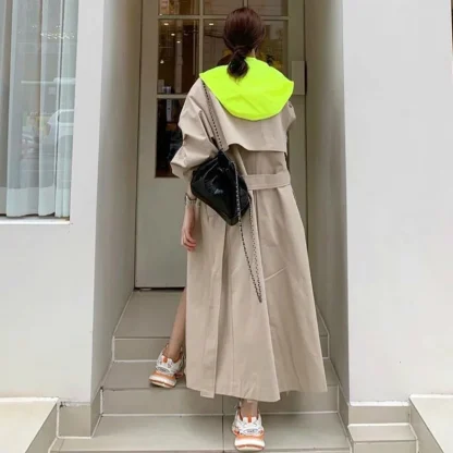 Trendy Hooded Trench Coat