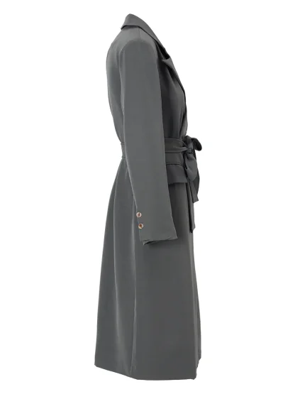 Stylish Lace Up Trench Coat - Image 3