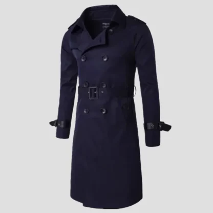 Double-Breasted Windbreak Trench Coat