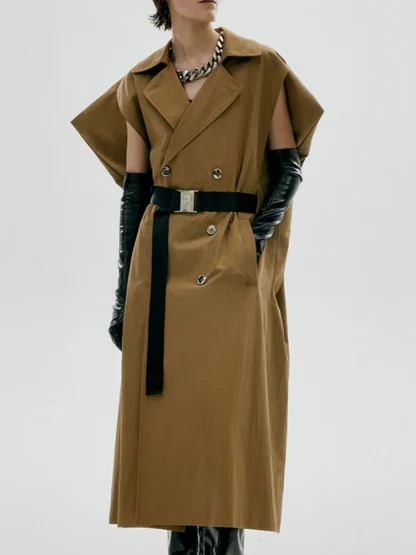 Stylish Sleeveless Trench Coat - Image 4