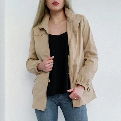 Casual Slim Fit Trench Coat - Image 3