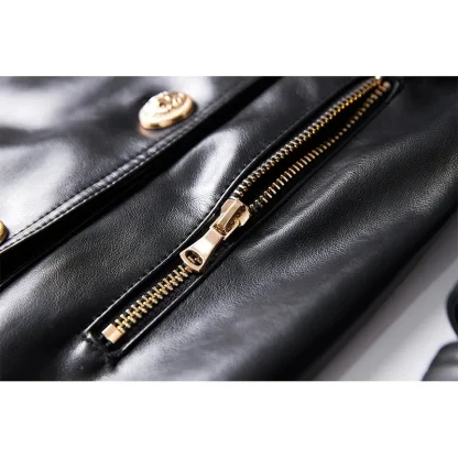 Elegant Long Black Trench Coat - Image 2