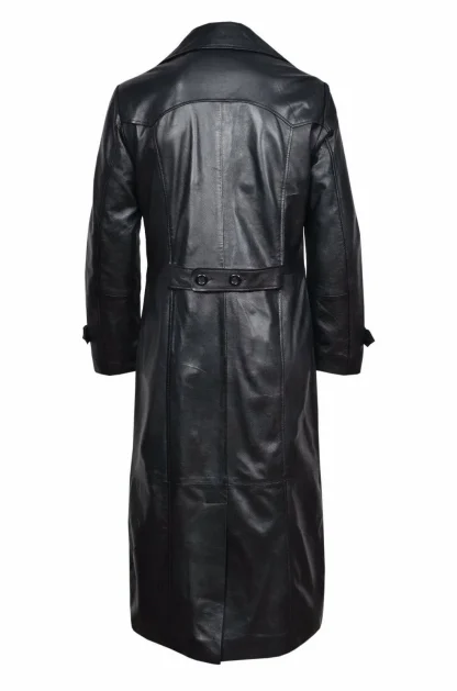 Classic Faux Leather Trench Coat - Image 2