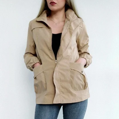 Casual Slim Fit Trench Coat - Image 2