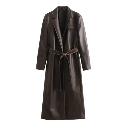 Retro Style Lace-Up Trench Coat