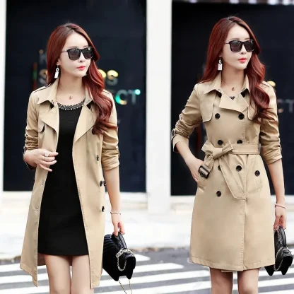 Stylish Slim Waist Trench Coat - Image 4