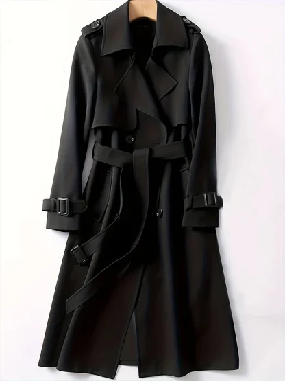 Stylish Solid Color Trench Coat