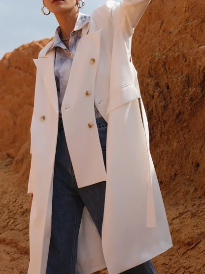 Stylish Lace Up Trench Coat