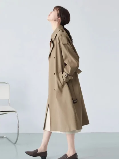 Stylish Earth Tones Trench Coat - Image 3
