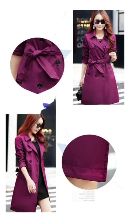 Stylish Slim Waist Trench Coat - Image 6