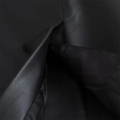 Chic Faux Leather Trench Coat - Image 6