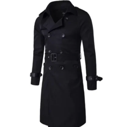 Double-Breasted Windbreak Trench Coat - Image 3