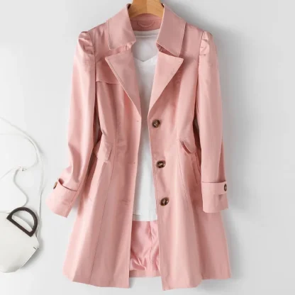 Elegant Mid-Length Trench Coat - Image 2