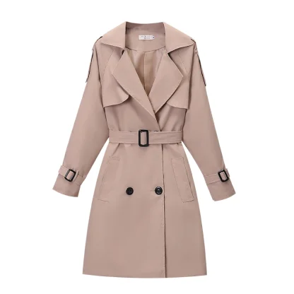 Double-Breasted Trench Coat with Belt